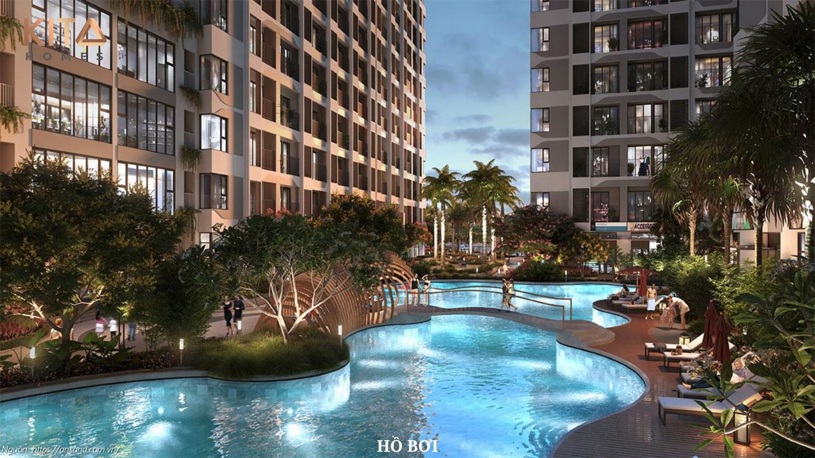 Hồ bơi vô cực Sky Pool chuẩn Resort tại căn hộ Ansana by Kita Bình Tân